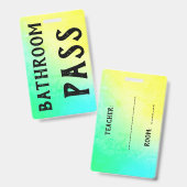 Bathroom Pass Badge (Voor- en achterkant)