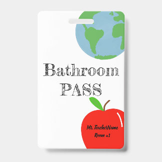 Bathroom Pass Persoonlijk Badge