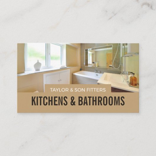Bathroom Portrait, Kitchen & Bathroom Fitter Visitekaartje (Voorkant)