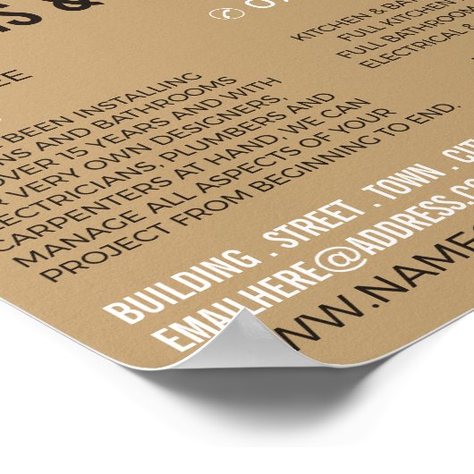 Bathroom Portret, keuken en badkamer Fitter Poster (Hoek)