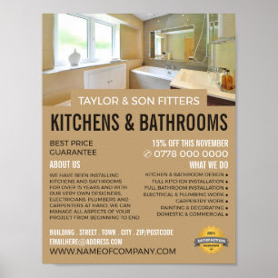 Bathroom Portret, keuken en badkamer Fitter Poster