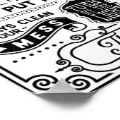 Bathroom-regels | Bedoeld Poster voor wandbekledin (Hoek)