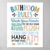 Bathroom Regels Kinder muur Poster (Voorkant)