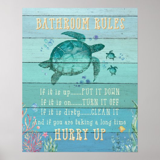 Bathroom Regels Snel op Turf Poster (Voorkant)