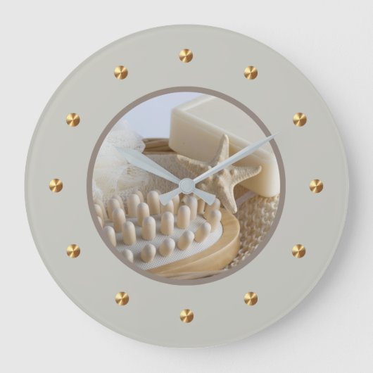 Bathroom Relaxing Spa Theme Wall Clocks Grote Klok (Voorkant)