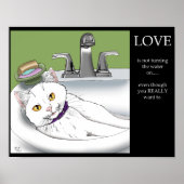 Bathroom Roze Cat Poster (Voorkant)