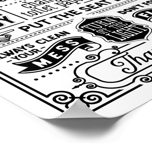 Bathroom Rules Modern  Poster (Hoek)