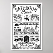 Bathroom Rules Modern Poster (Voorkant)