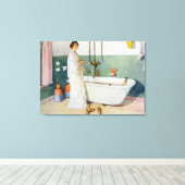 Bathroom Scene - Lisbeth, pub in 'Lasst Licht Hin' Canvas Afdruk (Insitu (Houten vloer))