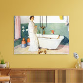 Bathroom Scene - Lisbeth, pub in 'Lasst Licht Hin' Canvas Afdruk (Insitu (Woonkamer))