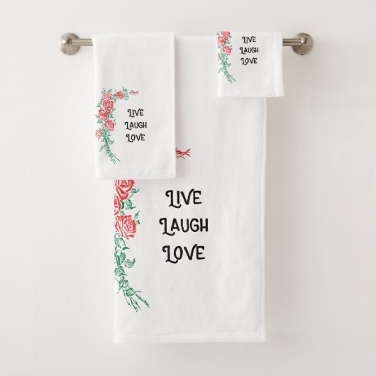 Bathroom set Live Laugh Love Guest Bathroom Bad Handdoek (Insitu)