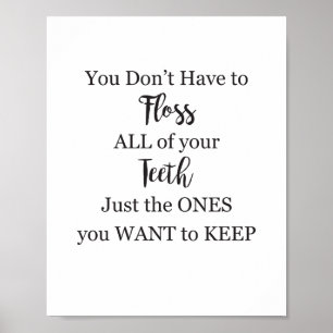 Bathroom Sign Brush your Teeth Poster