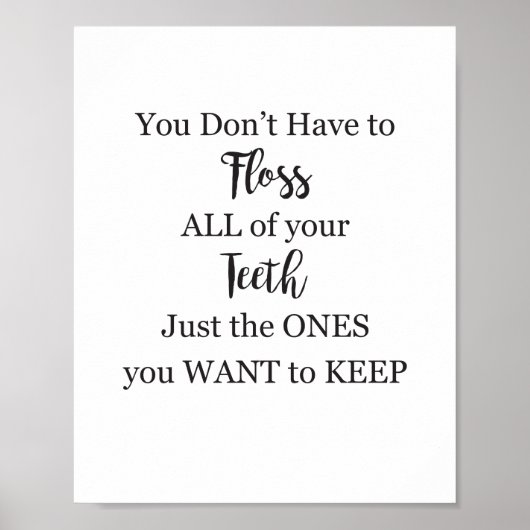 Bathroom Sign Brush your Teeth Poster (Voorkant)