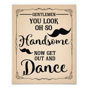 BATHROOM SIGN VOOR MANNERENfeest of bruiloft Foto Afdruk