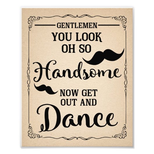 BATHROOM SIGN VOOR MANNERENfeest of bruiloft Foto Afdruk (Voorkant)