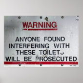 Bathroom Toilet Rules and Warning Poster (Voorkant)