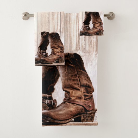 Bathroom Towel Set boots Land western wij Bad Handdoek (Insitu)