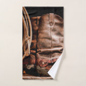 Bathroom Towel set Cowboy Boots Barn Wood Rustisch Bad Handdoek (Handdoek)