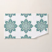 Bathroom Towel set, groene medaillons op wit Bad Handdoek (Handdoek)