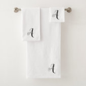 Bathroom Towel set | Monogram letter "A" | Decor Bad Handdoek (Insitu)