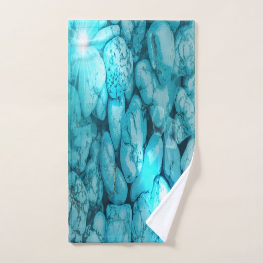 Bathroom Towel Set Turquoise Gemstone Bad Handdoek (Handdoek)
