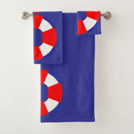 Bathroom Towel Set with Nautical Design Bad Handdoek