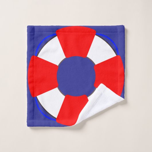 Bathroom Towel Set with Nautical Design Bad Handdoek (Wasdoekje)