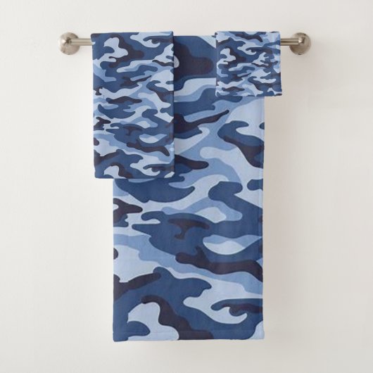 Bathroom Towel sets Blue Army Bad Handdoek (Insitu)