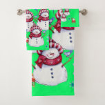 Bathroom Towel Sets Christmas Snowman Santa  Bad Handdoek<br><div class="desc">Bathroom Towels Snowman Something for everyone offers customized personalized bathroom towels especially for you designed to enhance the beauty of your home or a thoughtful gift for your loved one. This uniquely designed bathroom towel set will not only impress your friends and family. It will make your bathroom look spacious...</div>