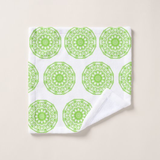 Bathroom Towel sets Green Mandala Bad Handdoek (Wasdoekje)