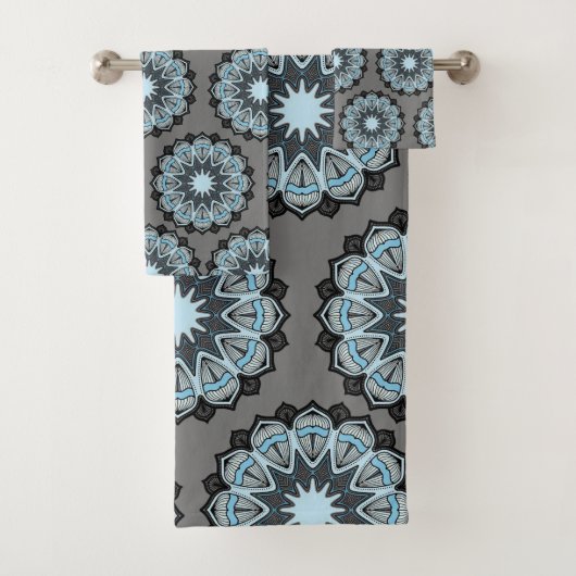 Bathroom Towel sets grijs Mandala Bad Handdoek (Insitu)