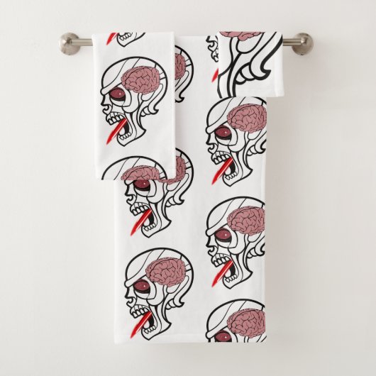 Bathroom Towel sets Halloween, Brain Bad Handdoek (Insitu)