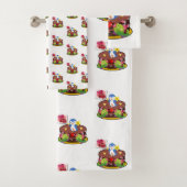 Bathroom Towel sets Happy Birthday Penguin Hearts Bad Handdoek (Insitu)