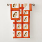 Bathroom Towel sets Owl Bad Handdoek (Insitu)