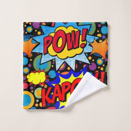 Bathroom Towel sets Pow Kapow Bad Handdoek (Wasdoekje)