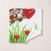 Bathroom Towel sets Valentijnsdag Owl  Bad Handdoek (Wasdoekje)