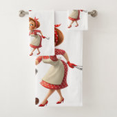 Bathroom Towel Sets Valentine's Day Cooking Hearts Bad Handdoek (Insitu)