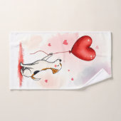 Bathroom Towel Sets Valentine's Day Dog Red Heart Bad Handdoek (Handdoek)