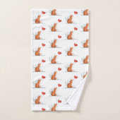 Bathroom Towel Sets Valentine's Day Foxy Red Heart Bad Handdoek (Handdoek)