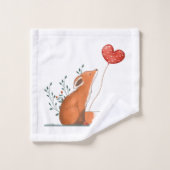 Bathroom Towel Sets Valentine's Day Foxy Red Heart Bad Handdoek (Wasdoekje)