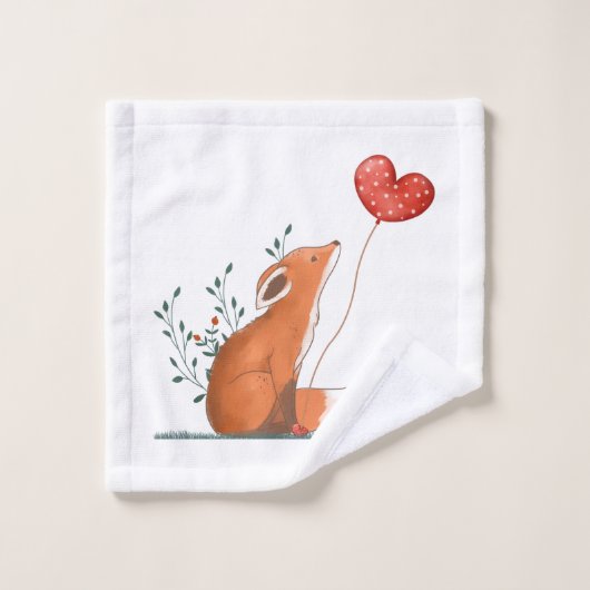 Bathroom Towel Sets Valentine's Day Foxy Red Heart Bad Handdoek (Wasdoekje)