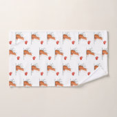 Bathroom Towel Sets Valentine's Day Foxy Red Heart Bad Handdoek (Handdoek)