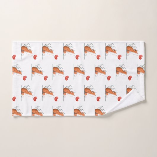 Bathroom Towel Sets Valentine's Day Foxy Red Heart Bad Handdoek (Handdoek)