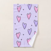 Bathroom Towel Sets Valentine's Day Pink Purple Bad Handdoek (Handdoek)
