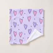 Bathroom Towel Sets Valentine's Day Pink Purple Bad Handdoek (Wasdoekje)