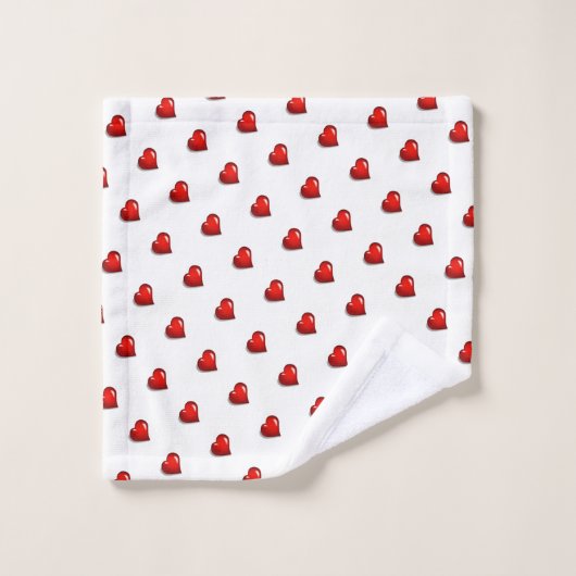Bathroom Towel Sets Valentine's Day Red Hearts  Bad Handdoek (Wasdoekje)