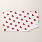 Bathroom Towel Sets Valentine's Day Red Hearts Bad Handdoek (Handdoek)
