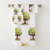 Bathroom Towel Sets Valentine's Day Tree Red Heart Bad Handdoek (Insitu)