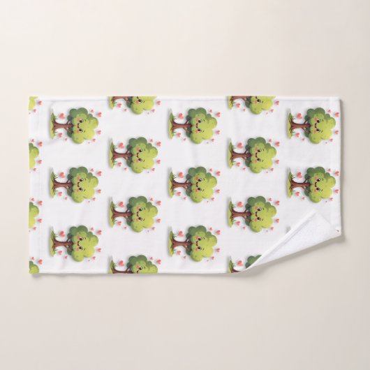 Bathroom Towel Sets Valentine's Day Tree Red Heart Bad Handdoek (Handdoek)