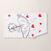 Bathroom Towel Sets Valentine's Day UmbrellaHearts Bad Handdoek (Handdoek)